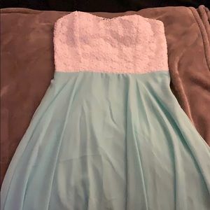 White lace top dress